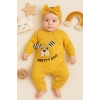 Pretty Dog Nakışlı Bandanalı % 100 Pamuk Kız Bebek Tulumu