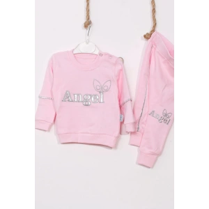 Angel Kanat Detaylı % 100 Pamuk Kız Bebek Takımı