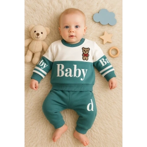 Baby Desenli 2li % 100 Pamuk Erkek Bebek Takımı