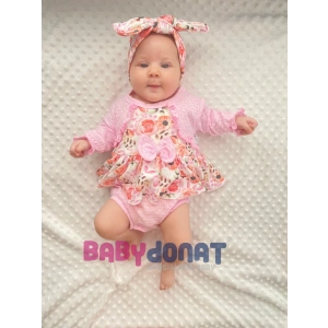 Bahar Çiçekleri Desenli Bandanalı Kız Bebek Romper