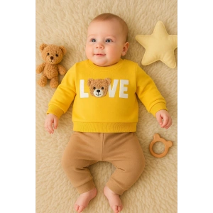 Bear Love Nakışlı % 100 Pamuklu 2li Erkek Takım