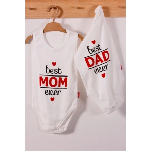 Best Mom ve Dad Desenli Askılı Unisex Body