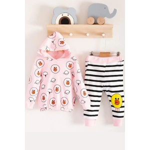 Civciv Desenli 2li % 100 Pamuk Kız Bebek Takımı