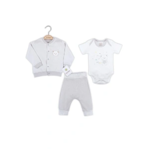 Çizgili Bear Hırkalı % 100 Pamuk Erkek Bebek Takım