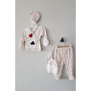 Erkek Bebek Kutulu Tavşan 5li Zıbın Seti