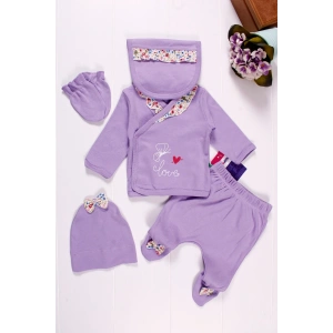 Fırfır Detaylı 5li Kız Bebek Hastane Çıkış Seti