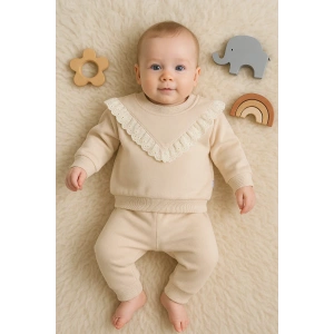 Fisto Detaylı Pamuklu 2li Kız Bebek Takımı