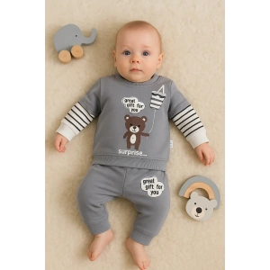 Gift For You Desenli 2li % 100 Pamuk Erkek Bebek Takımı