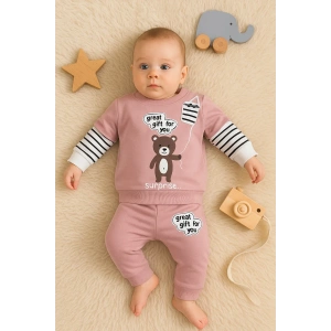 Gift For You Desenli 2li % 100 Pamuk Kız Bebek Takımı