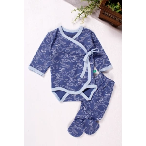 Kruvaze Bağlamalı Dinazor Desenli 2li Erkek Takım