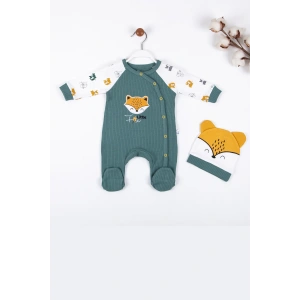 Little Fox Desenli % 100 Pamuk Erkek Bebek Tulumu