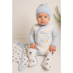 Marin Kravuze Desenli Erkek Bebek 4lü Tulum Seti