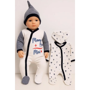 Marin Kravuze Desenli Erkek Bebek 4lü Tulum Seti