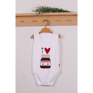 Mommys Cikolata Desenli Askılı Unisex Body