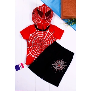 Örümcek Adam Desenli Kapişonlu Erkek Çocuk Takımı