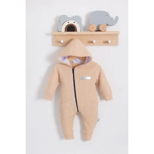 Yandan Cepli Fermuarlı % 100 Pamuk Erkek Bebek Tulumu