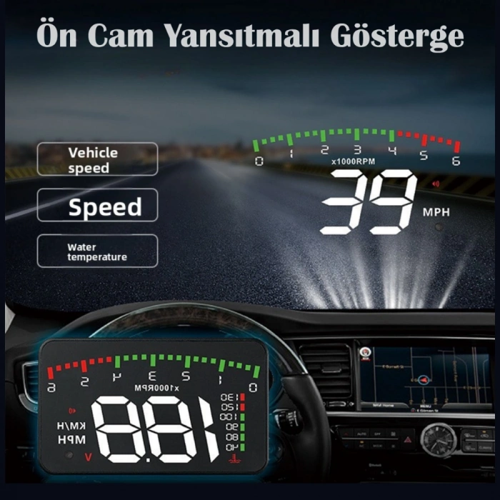 3.5 İnç HUD Head Up Display OBD2 Dijital Araç Hız Göstergesi Ön Cam Projektörü