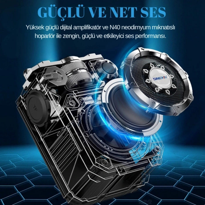 Taşınabilir Bluetooth Hoparlör Mecha Tasarım Kablosuz Subwoofer Bas Güçlü Ses Speaker