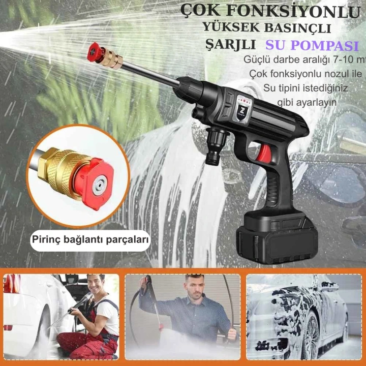 Trend Store Kablosuz Yüksek Basınçlı 100W 10000 mAHh Şarjlı Su Tabancası Taşınabilir Araba Yıkama Sulama İlaçlama Makinası
