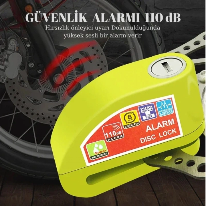Trend Store Alarmlı Disk Fren Kilidi Motosiklet Scooter Bisiklet ATV İçin Sesli Güvenlik Alarmı