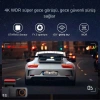 170° Ultra Geniş Açı 4K UHD Wi-Fi Ön ve Arka Araç Kamerası | G-Sensörlü Gece Görüşlü Dikiz Aynası Kamera | Park Modu, GPS Destekli (2025) + Hafıza Kartı Hediyeli