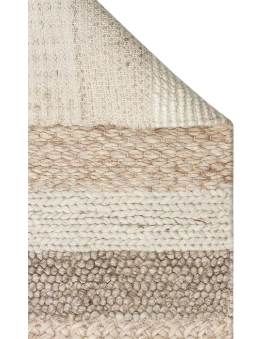 Jade Langdon Naturel Kazak Örgü Desenli El Dokuma Örgü Halı