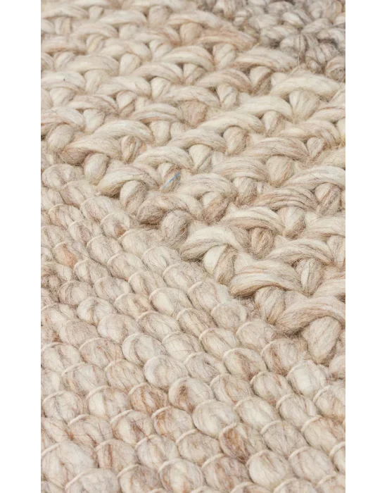 Jade Langdon Naturel Kazak Örgü Desenli El Dokuma Örgü Halı