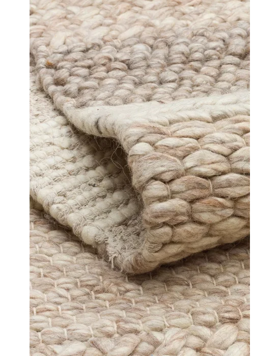 Jade Langdon Naturel Kazak Örgü Desenli El Dokuma Örgü Halı