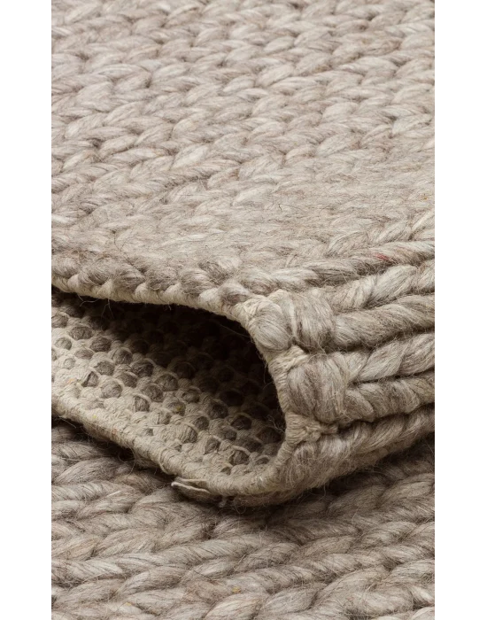 Jade Basketweave Brown Naturel Kazak Örgü Desenli El Dokuma Örgü Halı