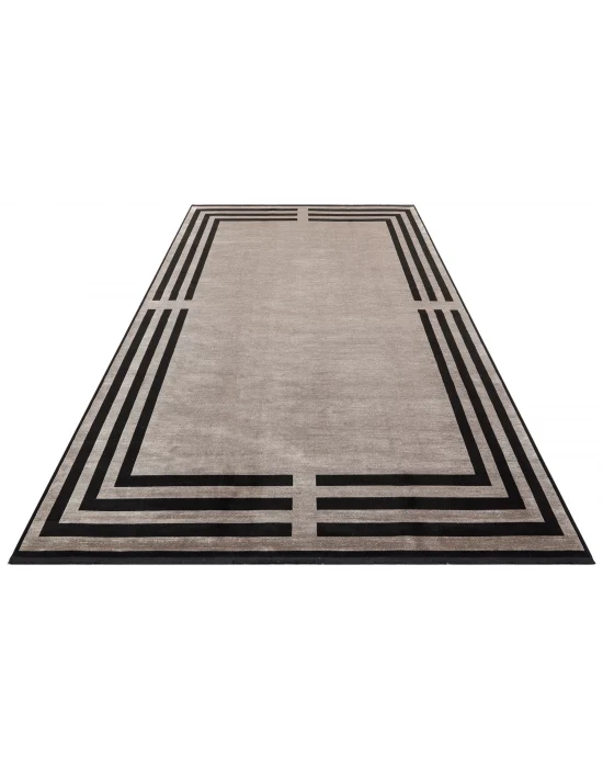 LUGANO HALI 0145 Art Deco Modern Bordürlü Yüksek Kalite Sık Dokuma Salon Halısı