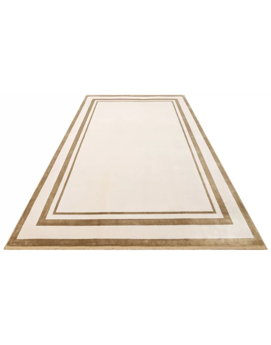 LUGANO HALI 0202 Art Deco Modern Bordürlü Yüksek Kalite Sık Dokuma Salon Halısı