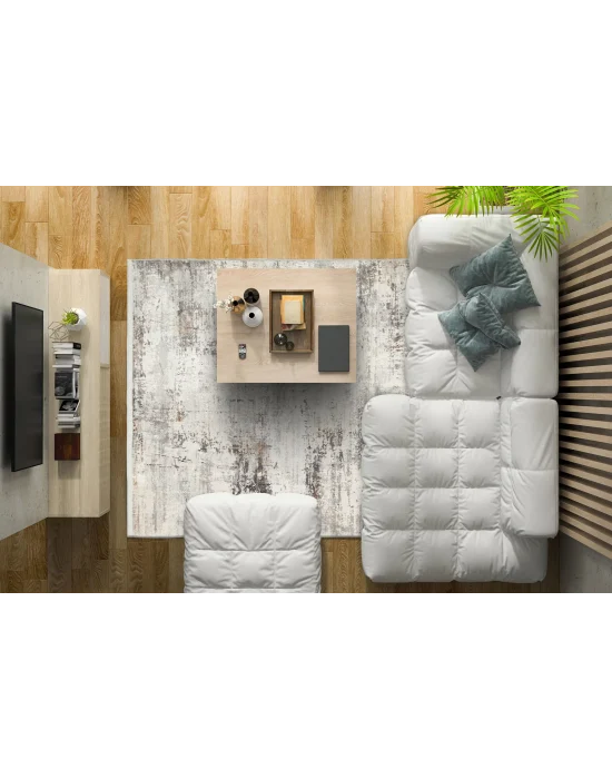 LAGOS HALI 0003 Hav Toz Vermez Eskitme Desenli Modern Makine Halısı