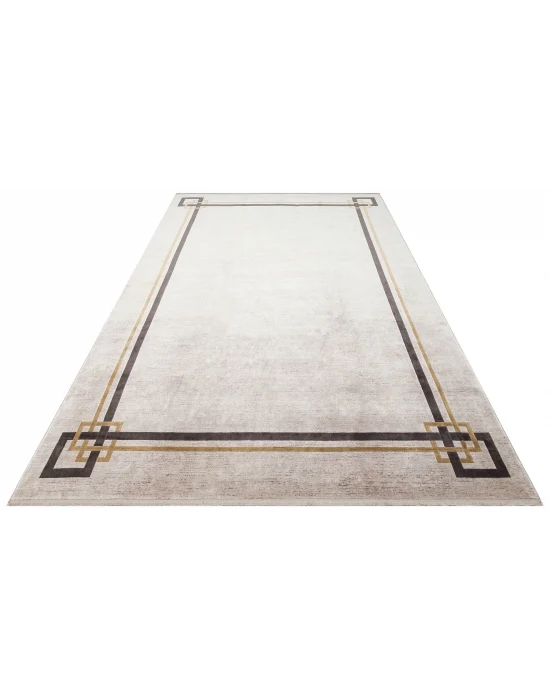 LUGANO HALI 0171 Art Deco Modern Bordürlü Yüksek Kalite Sık Dokuma Salon Halısı