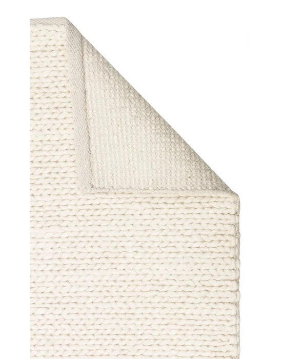 Jade Basketweave Cream Naturel Kazak Örgü Desenli El Dokuma Örgü Halı