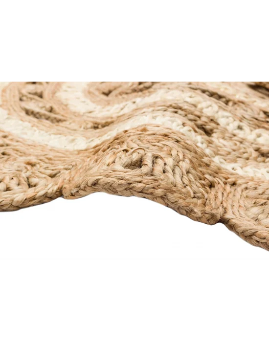 Solo Jüt 105 Natural White Yuvarlak El Dokuma Flatweave Naturel Jüt Hasır Halı