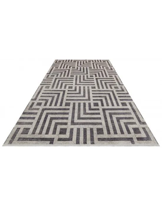 LUGANO HALI 0174 Art Deco Modern Bordürlü Yüksek Kalite Sık Dokuma Salon Halısı