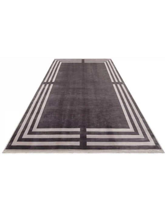 LUGANO HALI 0064 Art Deco Modern Bordürlü Yüksek Kalite Sık Dokuma Salon Halısı