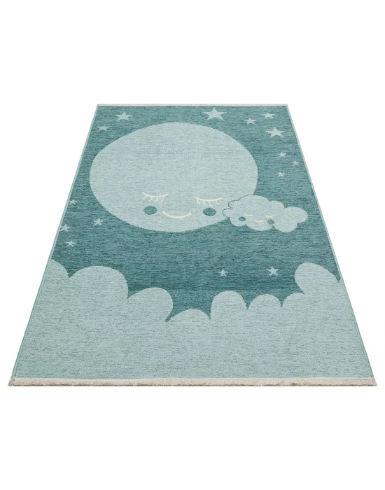 NOA BABY HALI 0022 Yıkanabilir Çift Taraflı Yumuşak Dokulu İnce Çocuk-Bebek Odası Halısı