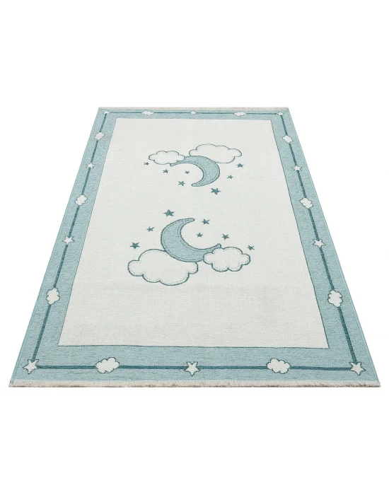 NOA BABY HALI 0021 Yıkanabilir Çift Taraflı Yumuşak Dokulu İnce Çocuk-Bebek Odası Halısı