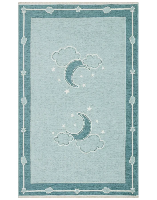 NOA BABY HALI 0021 Yıkanabilir Çift Taraflı Yumuşak Dokulu İnce Çocuk-Bebek Odası Halısı