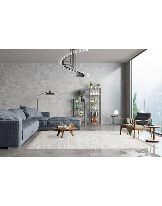 SATEEN HALI 0227 Hav Toz Vermez Yıkanabilir Kaymaz İnce Dokuma Modern Halı