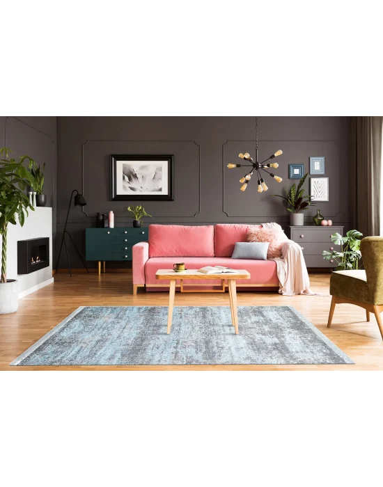 SATEEN HALI 0270 Hav Toz Vermez Yıkanabilir Kaymaz İnce Dokuma Modern Halı