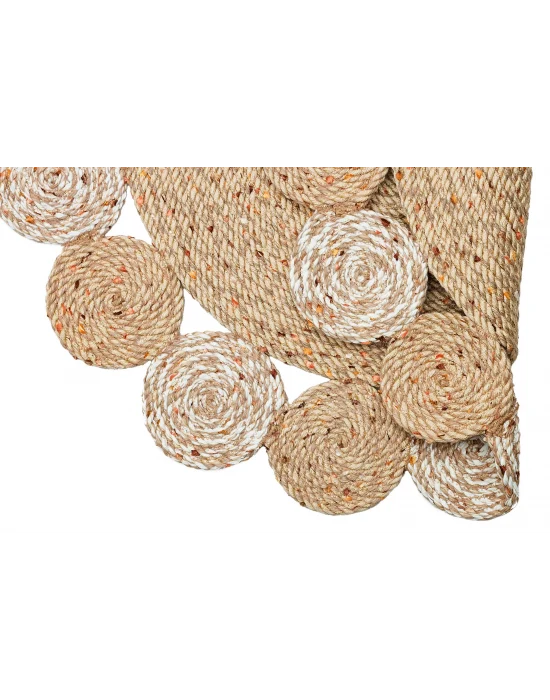 Patna PTN 03 Natural White Jüt Hasır Görünümlü Hav Toz Vermez Dekoratif Örgü Halı