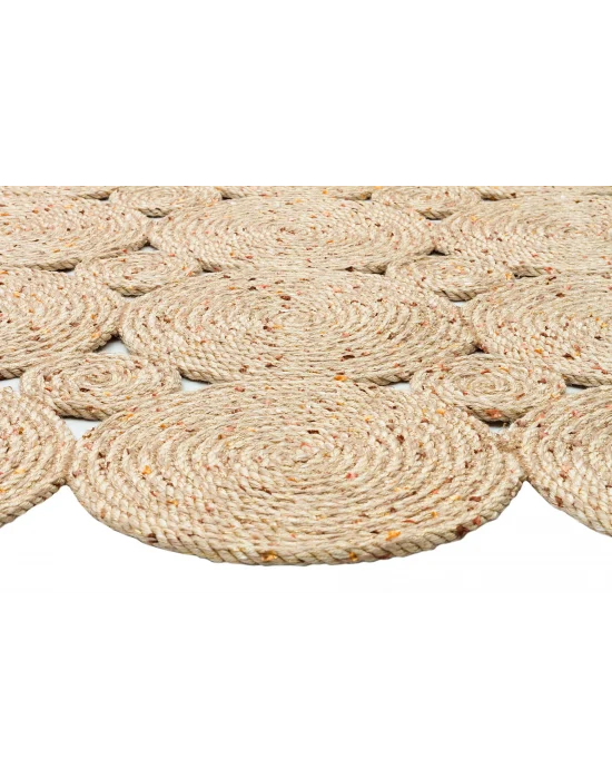 Patna PTN 01 Natural Jüt Hasır Görünümlü Hav Toz Vermez Dekoratif Örgü Halı