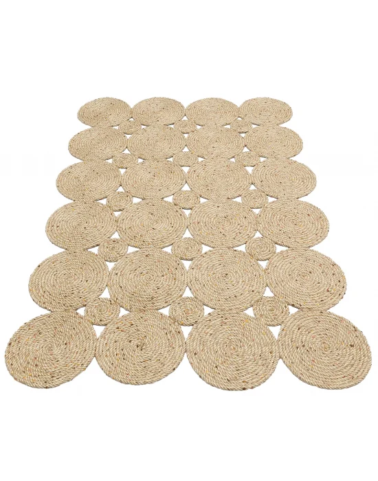 Patna PTN 01 Natural Jüt Hasır Görünümlü Hav Toz Vermez Dekoratif Örgü Halı