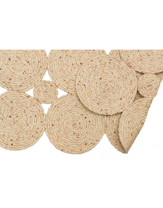 Patna PTN 01 Natural Jüt Hasır Görünümlü Hav Toz Vermez Dekoratif Örgü Halı