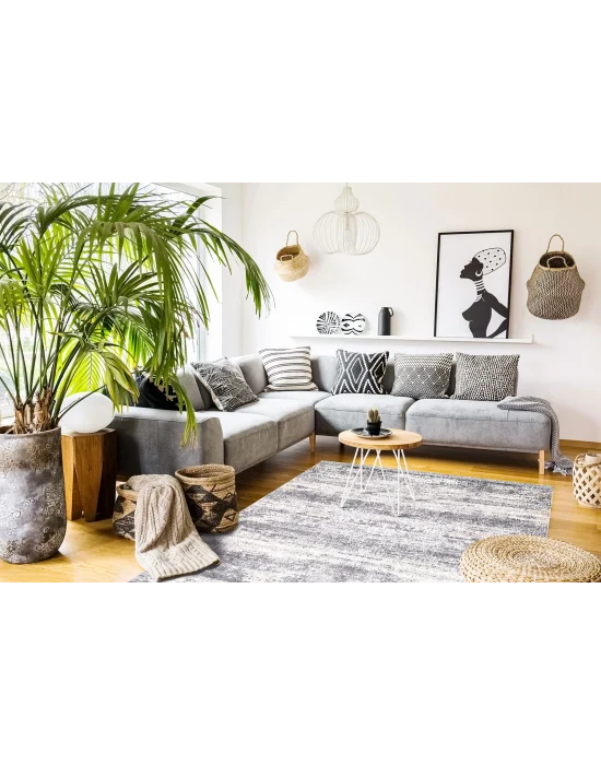 SATEEN HALI 0097 Hav Toz Vermez Yıkanabilir Kaymaz İnce Dokuma Modern Halı