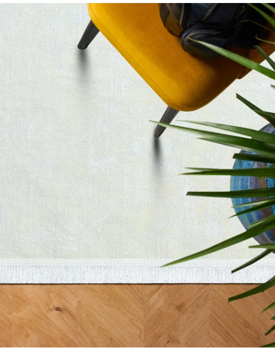 SATEEN HALI 0201 Hav Toz Vermez Yıkanabilir Kaymaz İnce Dokuma Modern Halı