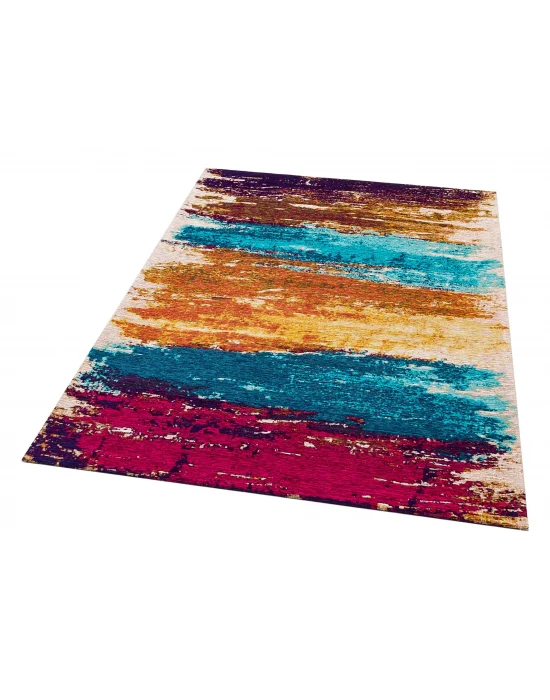 SMART HALI 0471 Kolay Kullanımlı Çok Renkli Modern İnce Dokuma Halı