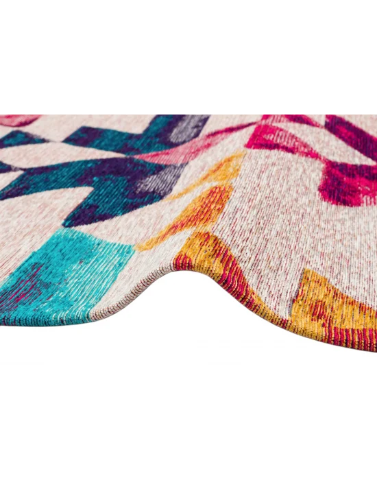 SMART HALI 0526 Kolay Kullanımlı Çok Renkli Modern İnce Dokuma Halı